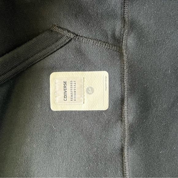 FRAGMENT x CONVERSE sz S Black Pullover Fleece Hoodie Long Sleeve Bolt - Picture 8 of 9